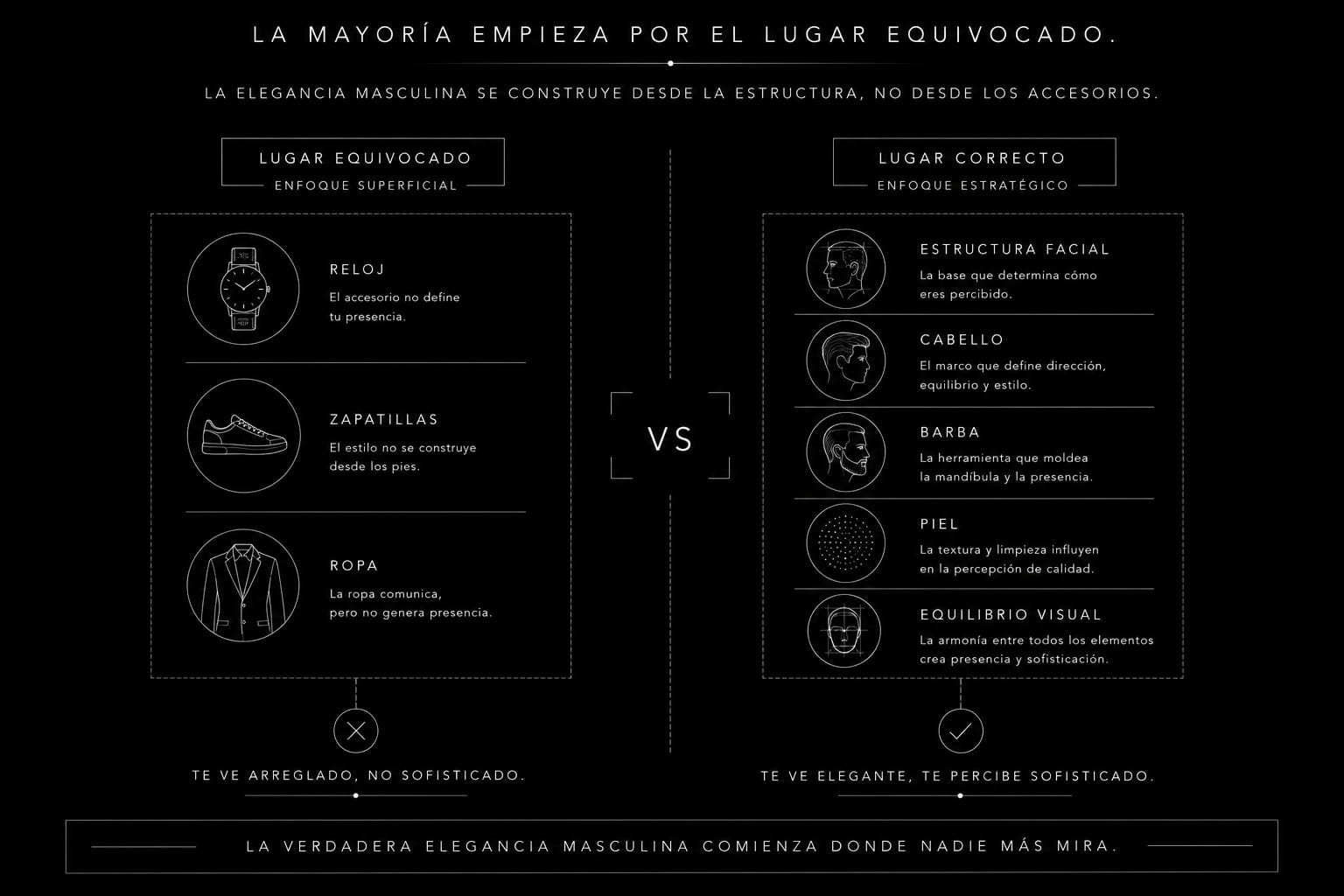 Elegancia masculina y estructura facial en Marbella
