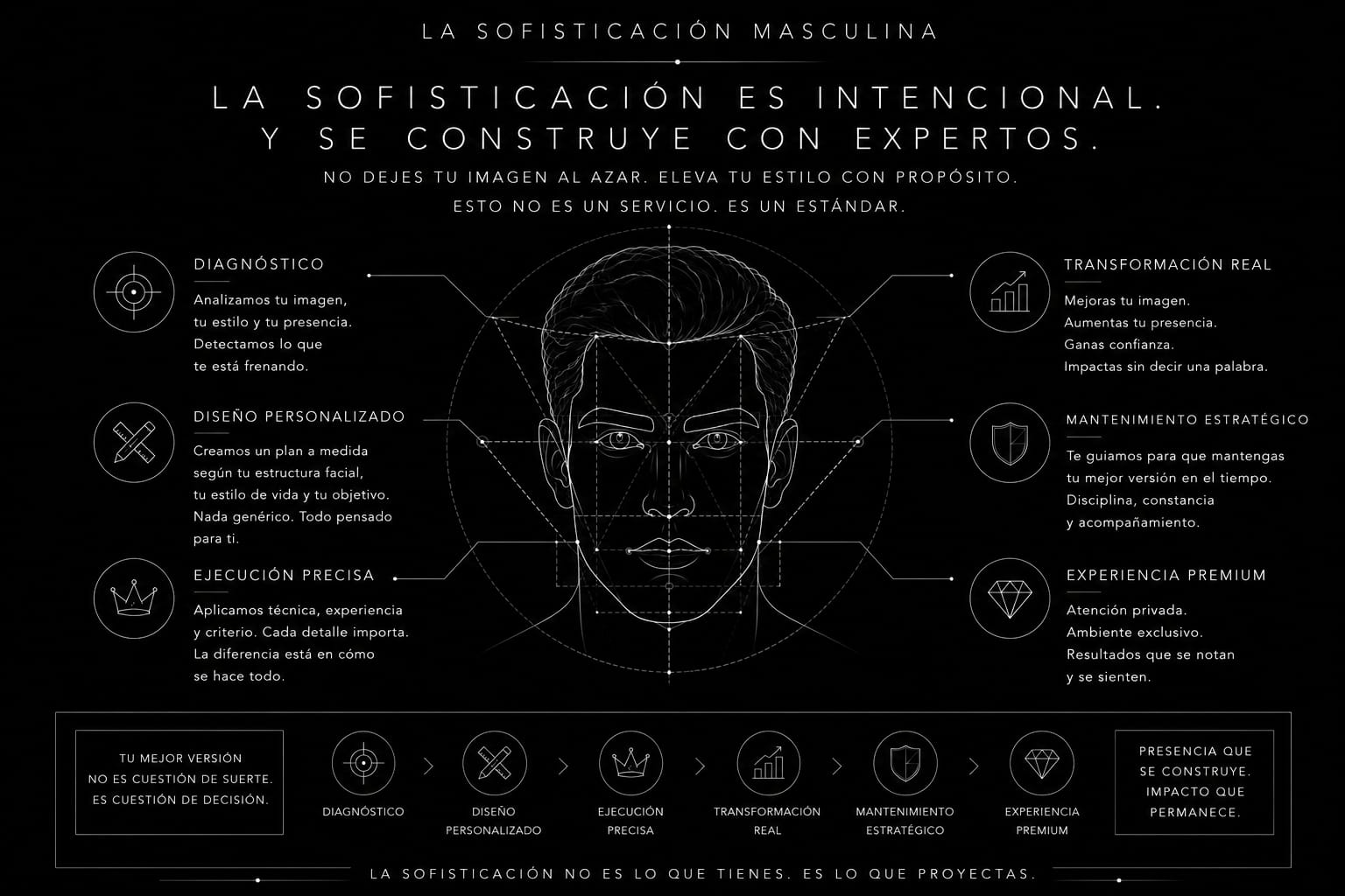 Visagismo masculino premium y transformación en Marbella